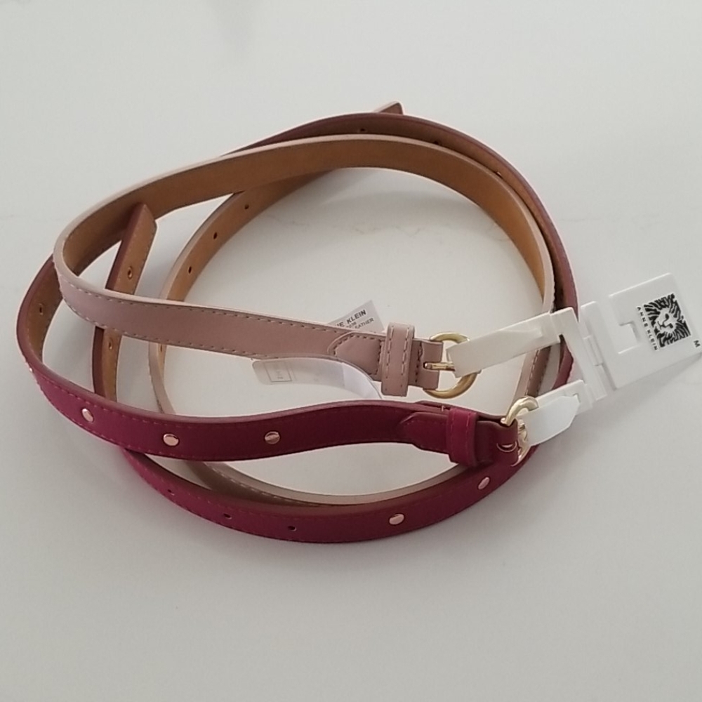 🍓🍑2 PC Berry & Blush Leather Belts - Picture 3 of 6